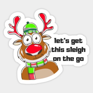 reindeer typography design Sticker